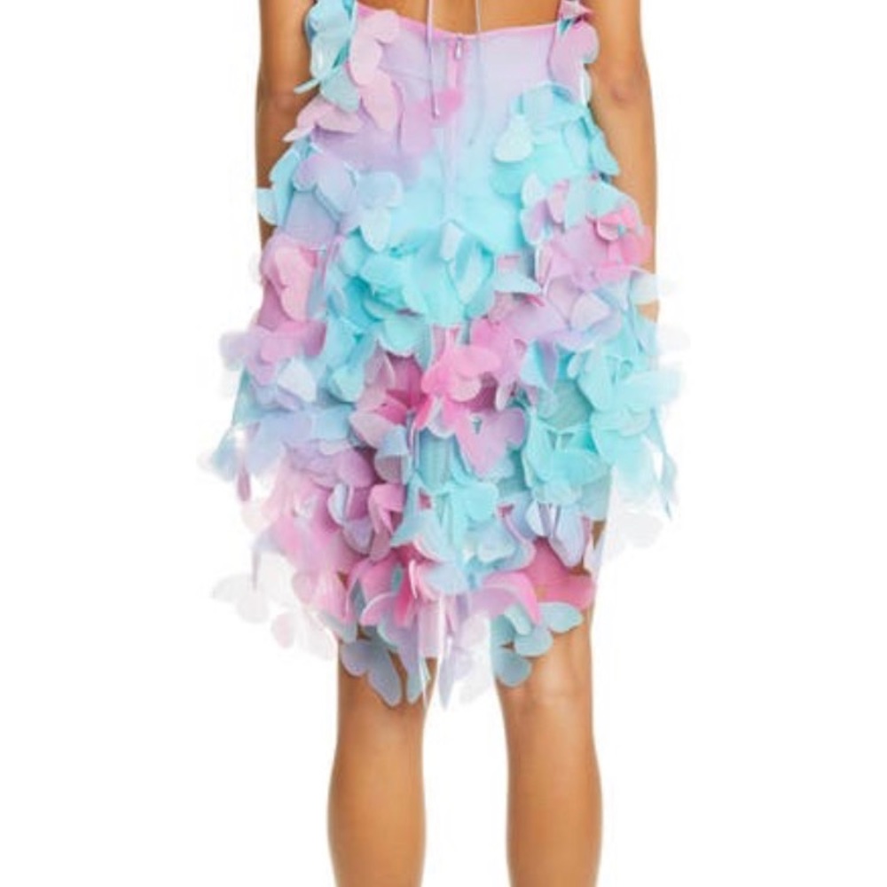 Paskal Butterfly Appliqué Mesh Assymmetrical Dress - Picture 9 of 10